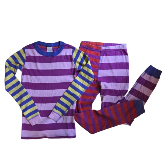 Hanna Andersson multicolored striped 2-piece longjohn pajama set - Picture 1 of 8
